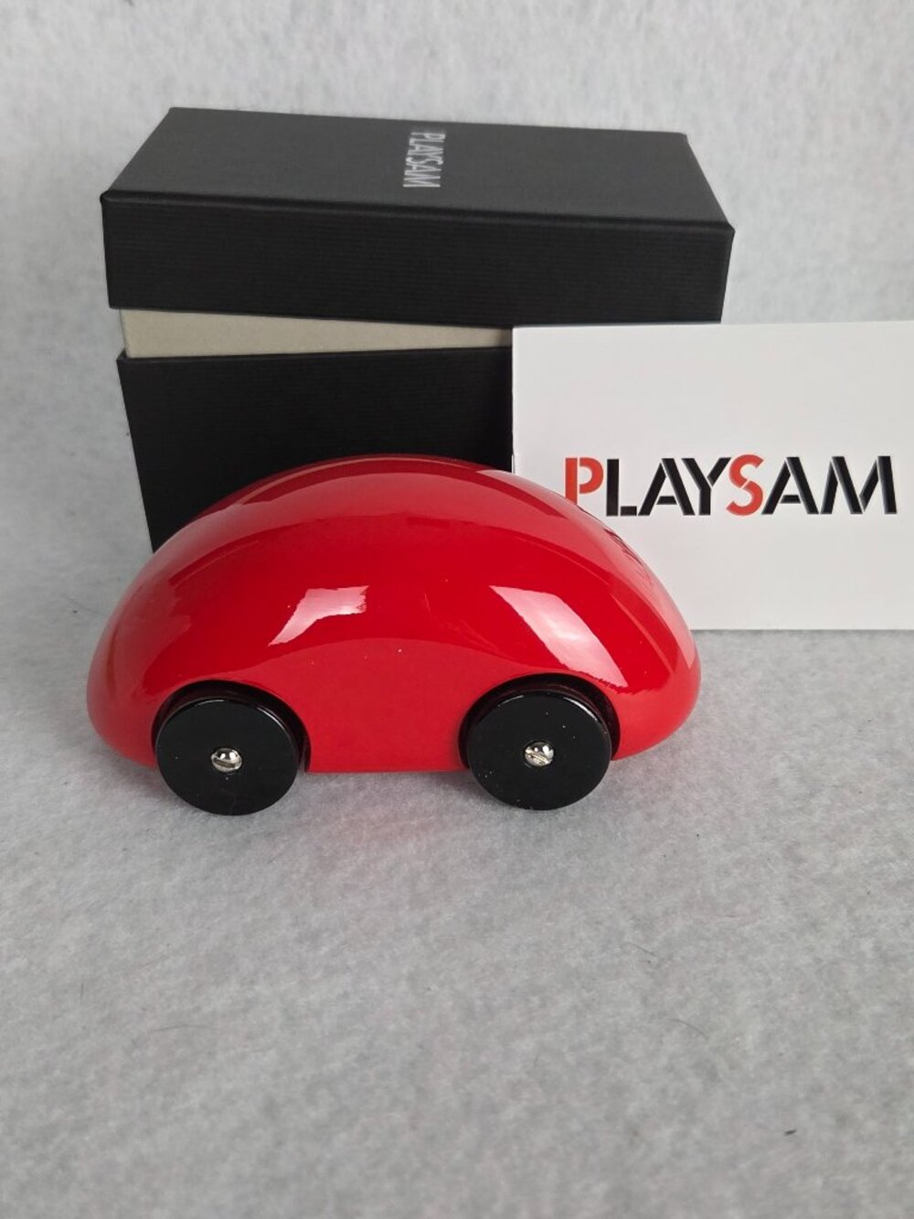 Playsam Streamliner Car Red with Black Wheels Ulf Hanses Sweden Wood
